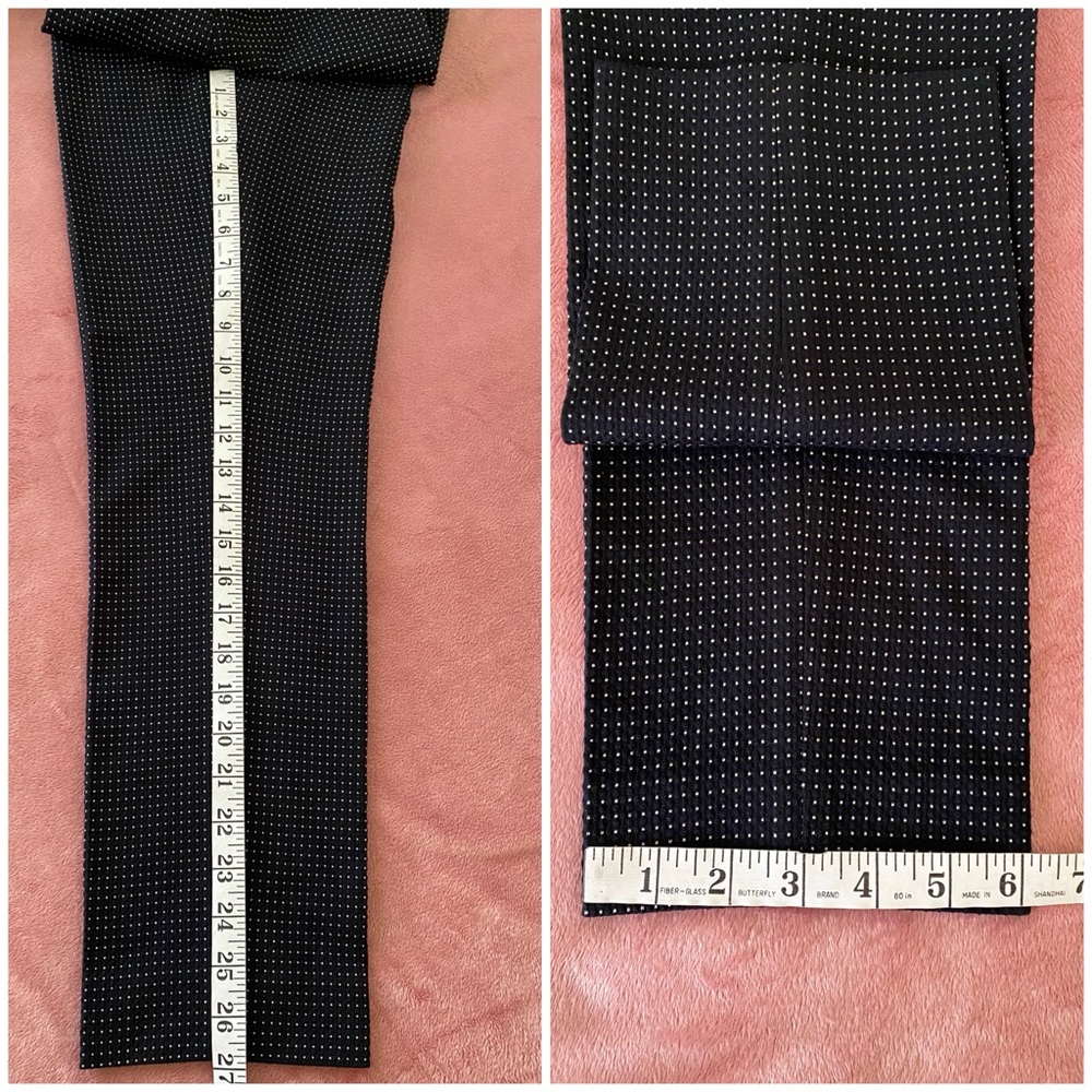 NWT White House Black Market Comfort Stretch Slim Ankle Pants Black White Dots - Picture 7 of 9